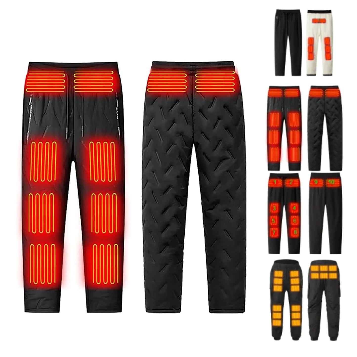 Tthxqing Heated Pants Fleece Lined Heated Sweatpants Electric USB Heating Pants for Men Women Electric Heated Hiking Pants