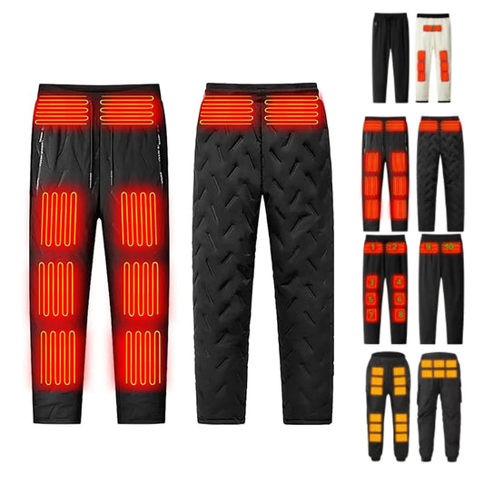 Tthxqing Heated Pants Fleece Lined Heated Sweatpants Electric USB Heating Pants for Men Women Electric Heated Hiking Pants